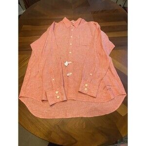 Tommy Bahama Relax Linen Shirt Mens Large Salmon Light Long Sleeve Button Up LG
